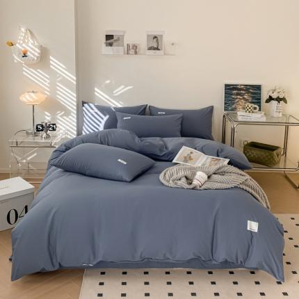 91家纺网 家纺一手货源 找家纺 蓝邻 2024新款全棉全棉色织水洗棉单被套 牛仔兰