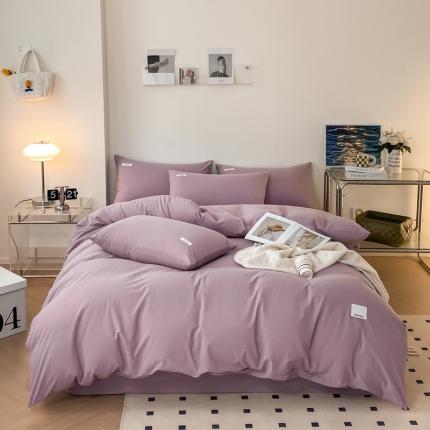 91家纺网 家纺一手货源 找家纺 蓝邻 2024新款全棉全棉色织水洗棉单被套 千黛紫