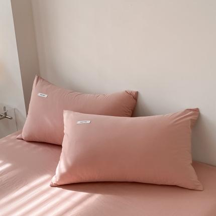 91家纺网 家纺一手货源 找家纺 蓝邻 2024新款全棉色织水洗棉单枕套 公主粉