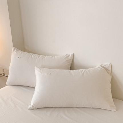 91家纺网 家纺一手货源 找家纺 蓝邻 2024新款全棉色织水洗棉单枕套 贵族白