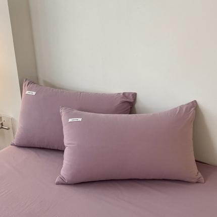 91家纺网 家纺一手货源 找家纺 蓝邻 2024新款全棉色织水洗棉单枕套 千黛紫
