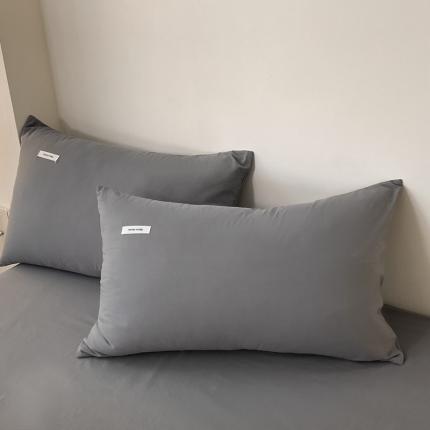 91家纺网 家纺一手货源 找家纺 蓝邻 2024新款全棉色织水洗棉单枕套 星辰灰