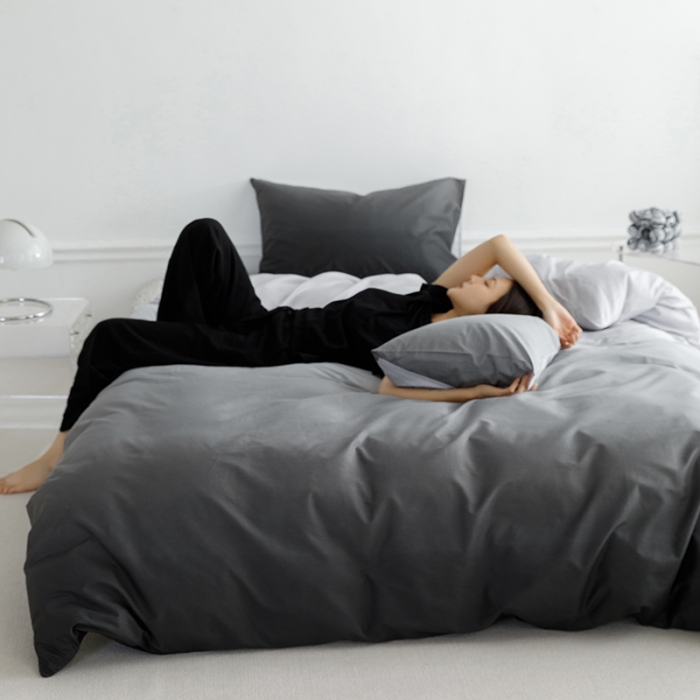 91家纺网 家纺一手货源 找家纺 雅居纺 2023新款13070全棉渐变色四件套 冰岛