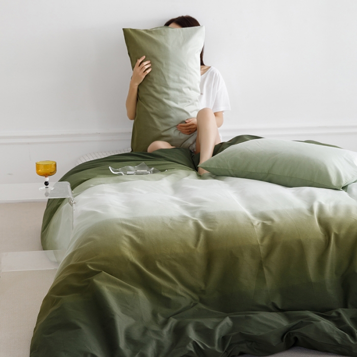 91家纺网 家纺一手货源 找家纺 雅居纺 2023新款13070全棉渐变色四件套 春树