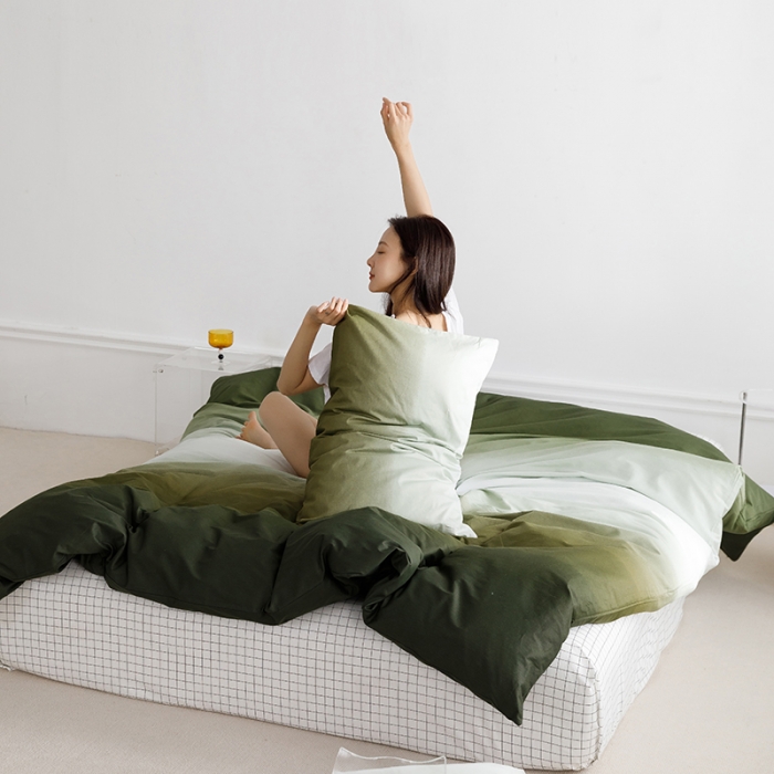 91家纺网 家纺一手货源 找家纺 雅居纺 2023新款13070全棉渐变色四件套 春树