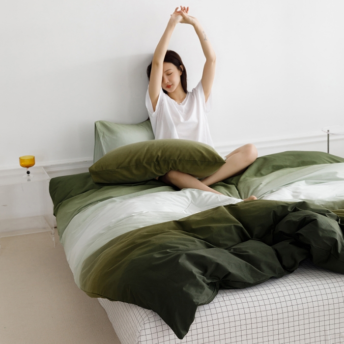 91家纺网 家纺一手货源 找家纺 雅居纺 2023新款13070全棉渐变色四件套 春树