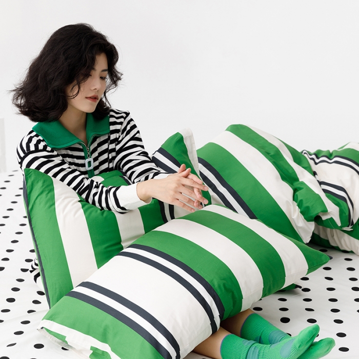 91家纺网 家纺一手货源 找家纺 (总) 雅居纺 2023新款13070黑白系全棉四件套