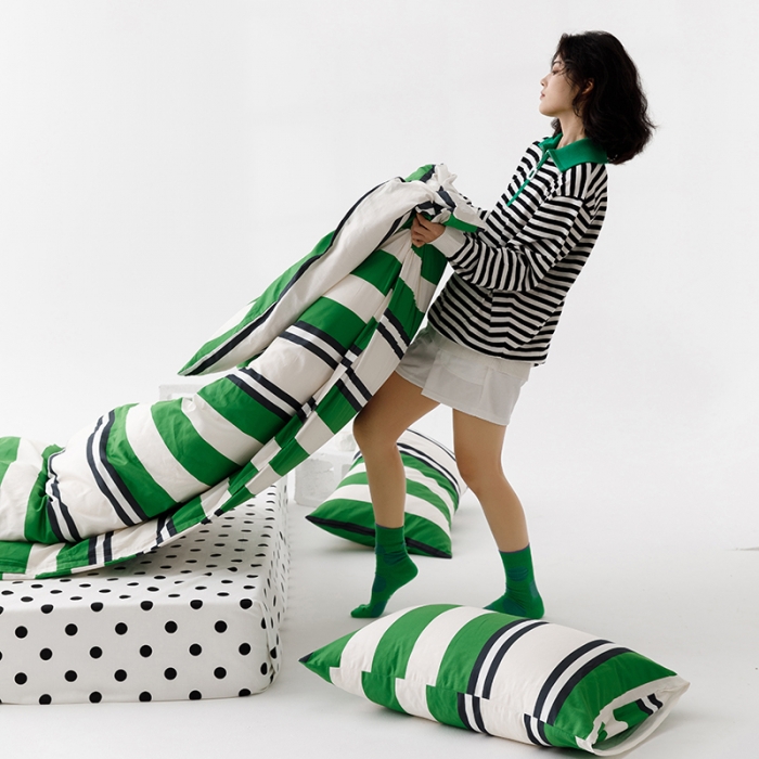 91家纺网 家纺一手货源 找家纺 (总) 雅居纺 2023新款13070黑白系全棉四件套