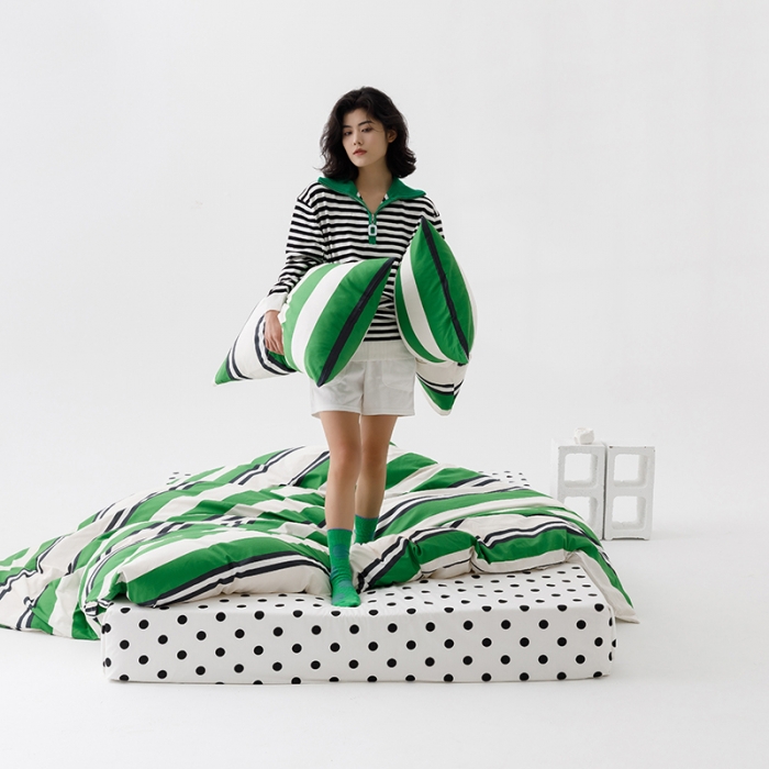 91家纺网 家纺一手货源 找家纺 (总) 雅居纺 2023新款13070黑白系全棉四件套