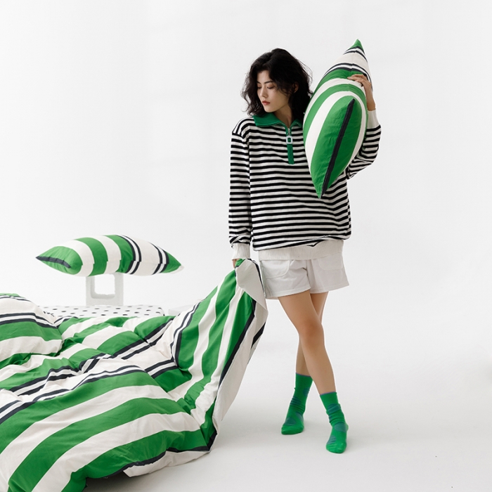 91家纺网 家纺一手货源 找家纺 (总) 雅居纺 2023新款13070黑白系全棉四件套