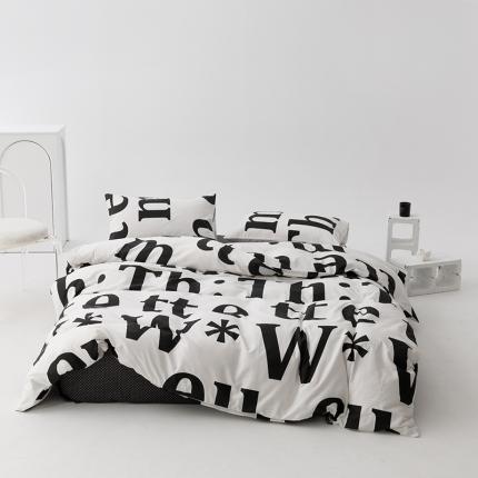 雅居纺 2023新款13070黑白系全棉四件套 夜语