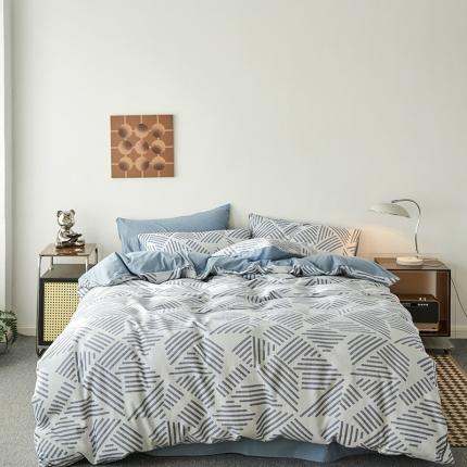 91家纺网 家纺一手货源 找家纺 (总) 雅居纺 2023新款全棉三层纱提花四件套