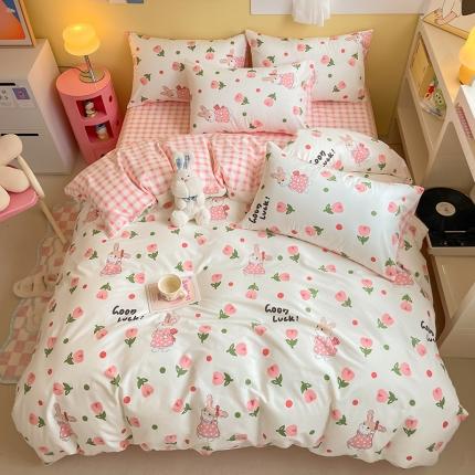 91家纺网 家纺一手货源 找家纺 (总) 雅居纺 2023新款全棉13070小清新四件套