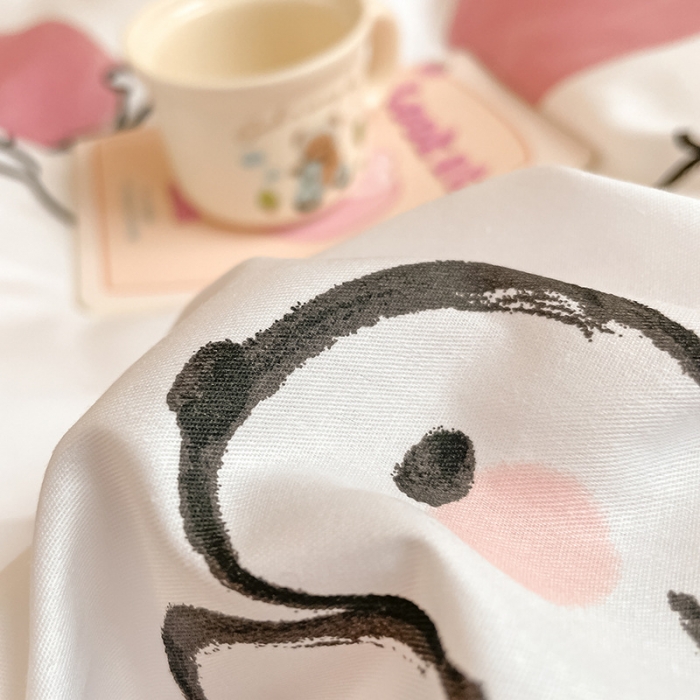 91家纺网 家纺一手货源 找家纺 雅居纺 2023新款全棉13070小清新四件套 爱心小兔