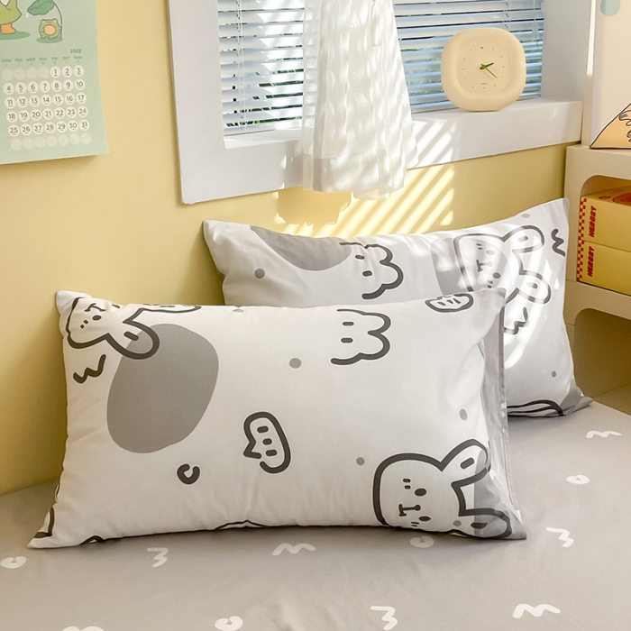 91家纺网 家纺一手货源 找家纺 雅居纺 2023新款全棉13070小清新四件套 潮流兔