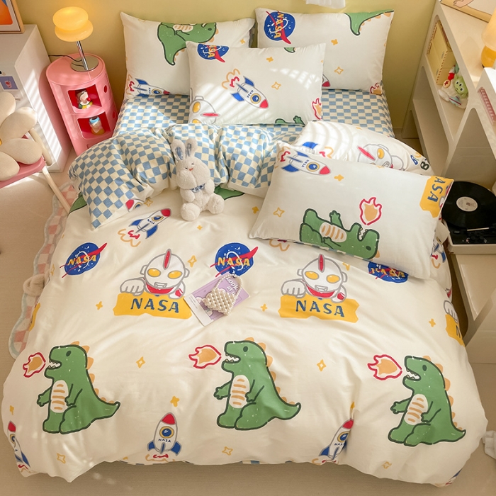 91家纺网 家纺一手货源 找家纺 雅居纺 2023新款全棉13070小清新四件套 迪加