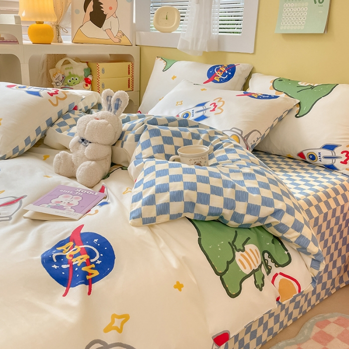 91家纺网 家纺一手货源 找家纺 雅居纺 2023新款全棉13070小清新四件套 迪加