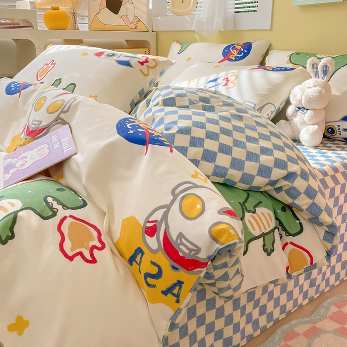 91家纺网 家纺一手货源 找家纺 雅居纺 2023新款全棉13070小清新四件套 迪加