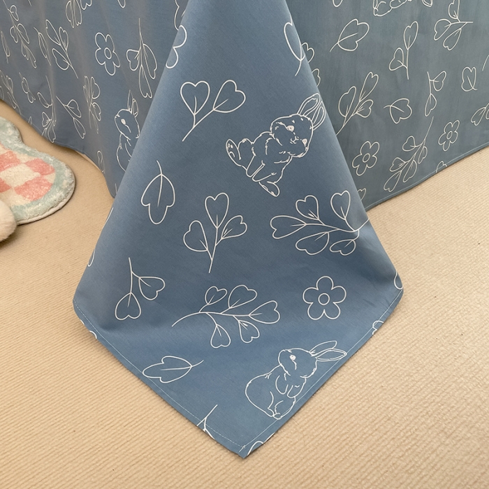 91家纺网 家纺一手货源 找家纺 雅居纺 2023新款全棉13070小清新四件套 兰兰兔