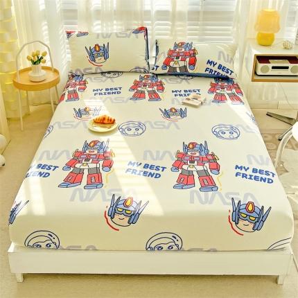 名兮 2023新款全棉印花床笠 机器小新