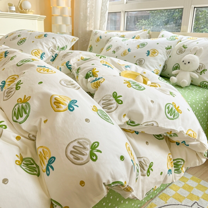 91家纺网 家纺一手货源 找家纺 曼之夏 （上新）2023春夏新款全棉印花四件套 草莓贩卖机