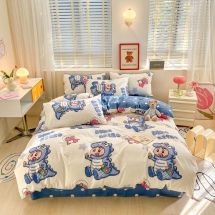 91家纺网 家纺一手货源 找家纺 (总) 蓝邻 2023新款全棉印花萌趣系列四件套