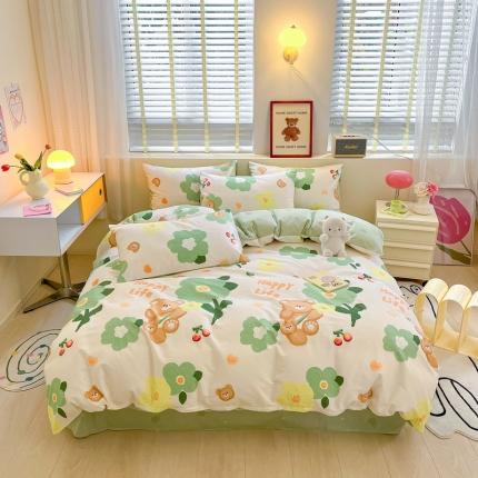 91家纺网 家纺一手货源 找家纺 (总) 蓝邻 2023新款全棉印花萌趣系列四件套