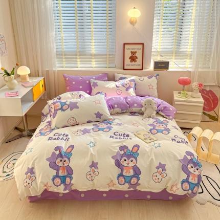 91家纺网 家纺一手货源 找家纺 (总) 蓝邻 2023新款全棉印花萌趣系列四件套