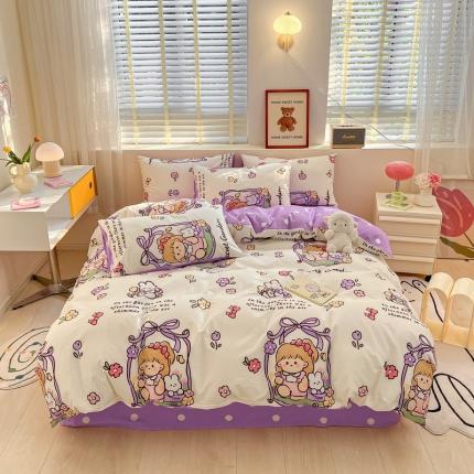 91家纺网 家纺一手货源 找家纺 (总) 蓝邻 2023新款全棉印花萌趣系列四件套