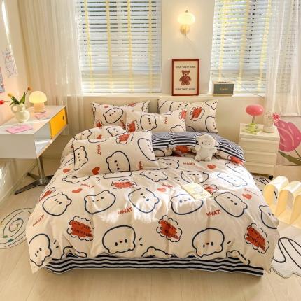 91家纺网 家纺一手货源 找家纺 (总) 蓝邻 2023新款全棉印花萌趣系列四件套