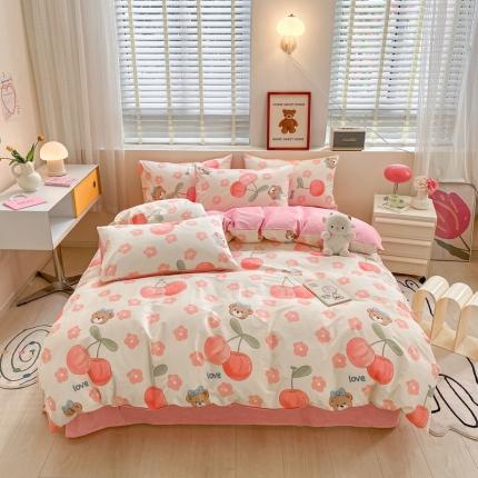 91家纺网 家纺一手货源 找家纺 (总) 蓝邻 2023新款全棉印花萌趣系列四件套