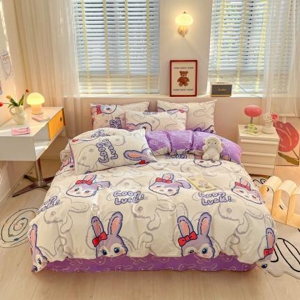 91家纺网 家纺一手货源 找家纺 (总) 蓝邻 2023新款全棉印花萌趣系列四件套