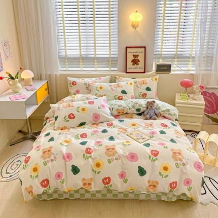 91家纺网 家纺一手货源 找家纺 (总) 蓝邻 2023新款全棉印花萌趣系列四件套