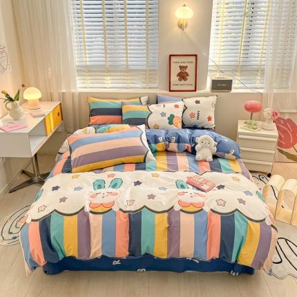 91家纺网 家纺一手货源 找家纺 (总) 蓝邻 2023新款全棉印花萌趣系列四件套