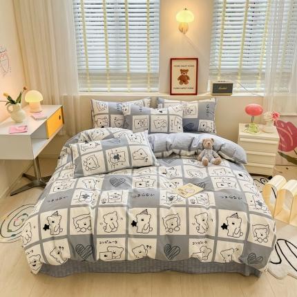 91家纺网 家纺一手货源 找家纺 (总) 蓝邻 2023新款全棉印花萌趣系列四件套