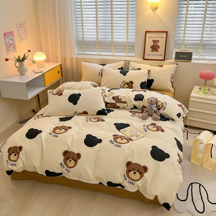 91家纺网 家纺一手货源 找家纺 (总) 蓝邻 2023新款全棉印花萌趣系列四件套