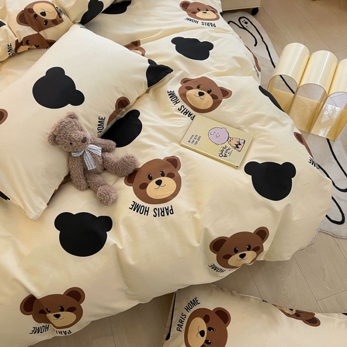 91家纺网 家纺一手货源 找家纺 (总) 蓝邻 2023新款全棉印花萌趣系列四件套