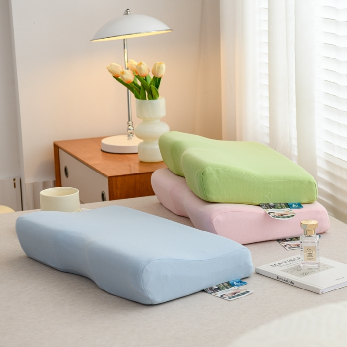 91家纺网 家纺一手货源 找家纺 （总）伟邦枕芯 2023新款蝶形中凹乳胶枕30×50㎝