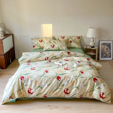 91家纺网 家纺一手货源 找家纺 （总）希文 2023新款全棉13372印花四件套 晚风告白系列