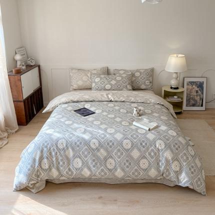 91家纺网 家纺一手货源 找家纺 （总）希文 2023新款全棉13372印花四件套 晚风告白系列