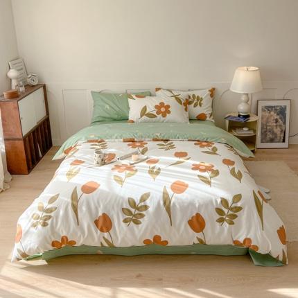 91家纺网 家纺一手货源 找家纺 （总）希文 2023新款全棉13372印花四件套 晚风告白系列