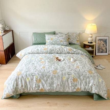 91家纺网 家纺一手货源 找家纺 （总）希文 2023新款全棉13372印花四件套 晚风告白系列