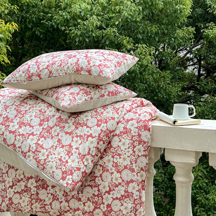 91家纺网 家纺一手货源 找家纺 希文 2023新款全棉13372印花四件套 晚风告白系列 娇艳