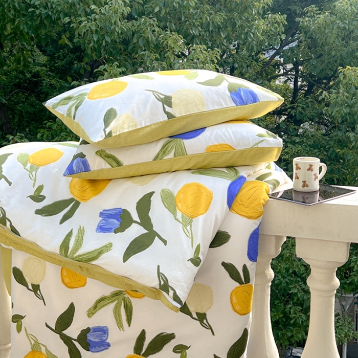 91家纺网 家纺一手货源 找家纺 希文 2023新款全棉13372印花四件套 晚风告白系列 畅想