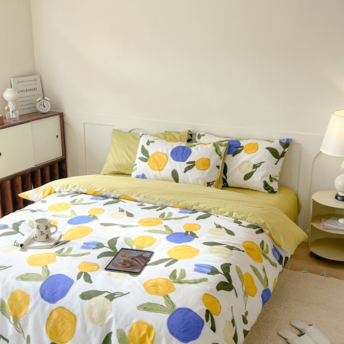 91家纺网 家纺一手货源 找家纺 希文 2023新款全棉13372印花四件套 晚风告白系列 畅想