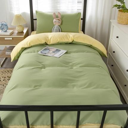 （总）纯水洗棉学生宿舍三件套单人被套床上用品寝室上下铺床单四件套