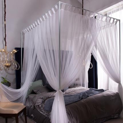 91家纺网 家纺一手货源 找家纺 飞轮海蚊帐 新款落地宫廷烤漆支架蚊帐L7 象牙白