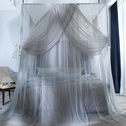 91家纺网 家纺一手货源 找家纺 飞轮海蚊帐 新款落地宫廷烤漆支架蚊帐L20 银灰