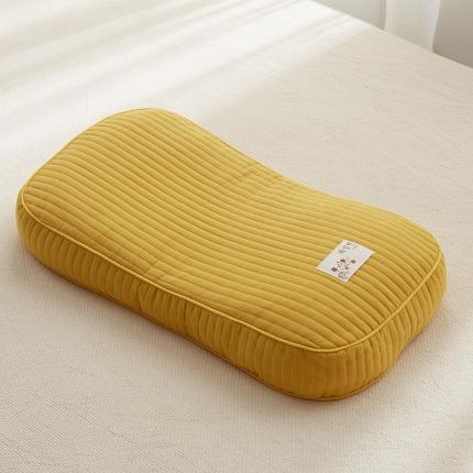 乐可 2023新款全棉砂洗面包荞麦枕头枕芯 蛋黄色28*55cm