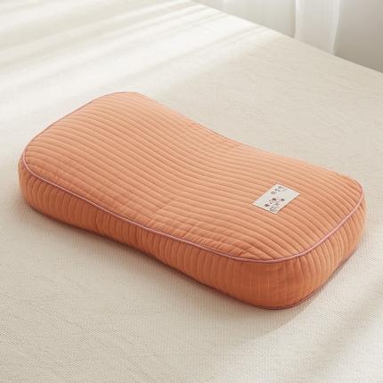 乐可 2023新款全棉砂洗面包荞麦枕头枕芯 橘粉色28*55cm